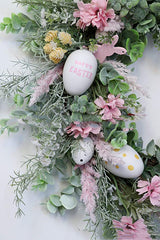Easter Eggs Garland Wreath Plastic Rattan