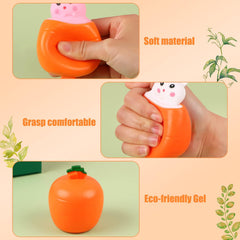 4 pack Stress Balls Bunny Squeeze Ball Carrot Rabbit Stress Toy Sensory Pressure Toys for ADD ADHD OCD Birthday Easter Party Fav