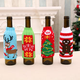 Christmas Home Furnishings High end Knitted Christmas Beer Bottle Cover Christmas Beer Bottle Decoration Bottle Cover
