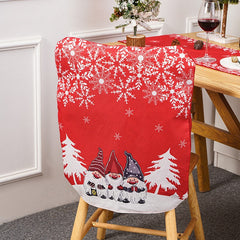 Christmas Decorations Cartoon Red Grey Table and Chair Set Creative Printing Christmas Chair Set