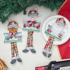 Christmas cartoon pendant decorations, cute Santa Claus snowman Christmas tree ornaments