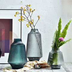 Fashion Creative Light Green Thread Light Luxury Glass Vase Decorations Flower Vase