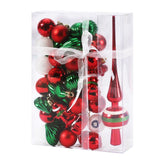 Christmas ornaments 34PCS painted Christmas ball set gift bag mini Christmas tree pendant