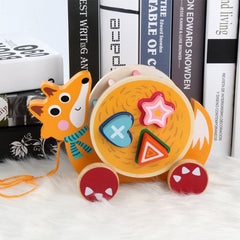 Cartoon animal dragging trolley toy