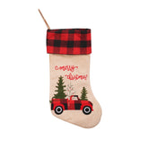 Saint Red Black Checkered Christmas Socks Pendant Car Christmas Tree Candy Socks Gift Bag Christmas Decorations