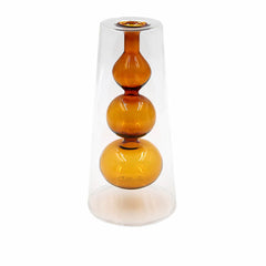 Double glass transparent vase