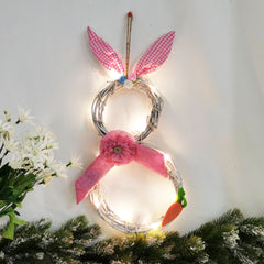 The Easter Bunny Decorated The Vine Wreath With Lights