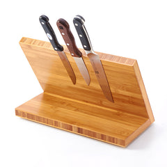 Creative Wooden Knife Guard Holder Organizer with Powerful Magnet for Kitchen