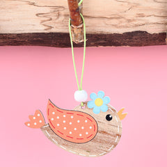 Easter Wooden Bunny Bird Decoration Pendant