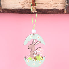 Easter Wooden Bunny Bird Decoration Pendant