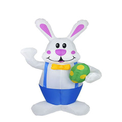 1.9M Easter Inflatable Bunny With LED Light Airblown Bunny Easter Decoration