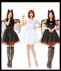 Demon Cosplay Costume With Wings Short Skirt