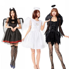 Demon Cosplay Costume With Wings Short Skirt