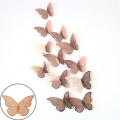 3D Hollow Butterflies Mirror Wall Stickers for Kids Rooms Bedroom