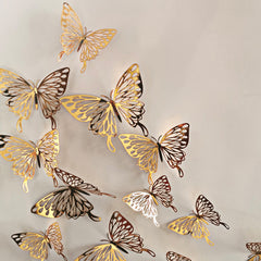 3D Hollow Butterflies Mirror Wall Stickers for Kids Rooms Bedroom