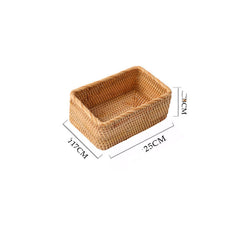 Rattan Stackable Sundries Key Magazine-Cosmetics Organizer Storage Box Container