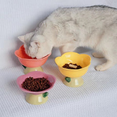 Ceramic Protection Cervical Vertebra Anti-overturningCat Dog Flower Bowl