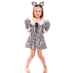 Children's white leopard cosplay costume