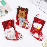 Christmas Socks Pendant Christmas Tree Decorative Socks Cartoon Socks Candy Gift Bag In Stock