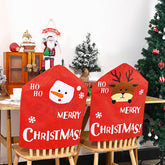 Christmas decorations cartoon Santa Claus snowman chair cover hoho figurine chair cover dining table Christmas decoration