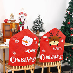 Christmas decorations cartoon Santa Claus snowman chair cover hoho figurine chair cover dining table Christmas decoration