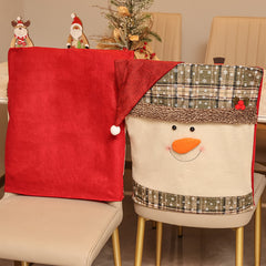 Christmas Chair Cover Christmas Home Decoration Cartoon Old Man