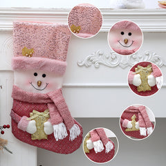 Christmas Decorations Pink Plush Christmas Socks Children's Candy