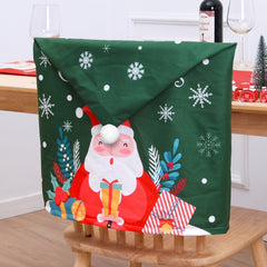 Christmas chair set elderly person snowman deer creative cartoon Christmas tableware decoration double-sided printing