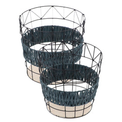 2PCS Modern Round Dirty Clothes Basket Bathroom Laundry Basket Storage Organizer