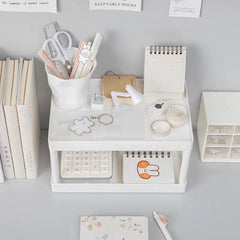 Plastic Double-layer Desktop Sundries Organizer Storage Rack