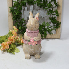 Easter European-style Home Resin Woodcut Concave Carved Pattern Effect Easter Rabbit