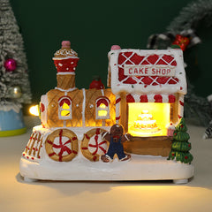 Christmas creative ornaments electric music glowing snow house