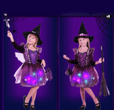 Halloween Children's Performance Costume Witch Princess Dress, Girl With Light Hair