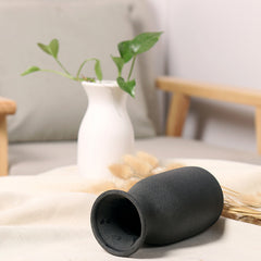 White black ceramic vase