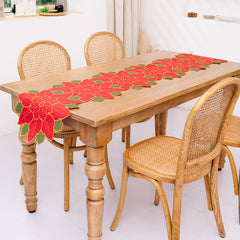 Creative big red flower table flags festive atmosphere