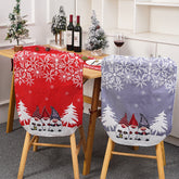 Christmas Decorations Cartoon Red Grey Table and Chair Set Creative Printing Christmas Chair Set