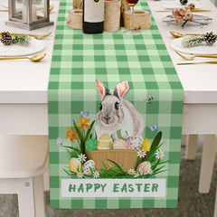 Light Luxury Wood Grain Bottom Easter Cotton And Linen Table Flag