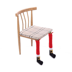 Christmas table corner cover belt buckle Christmas table foot cover Christmas restaurant bar chair foot cover
