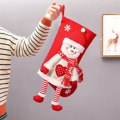 Christmas Sock Bag Knitted Stereo Snowman Gift Bag Christmas Eve Candy Socks Children Christmas Gift Socks