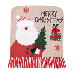 Christmas New Decorative Products Linen Santa Claus Christmas Tree Chair Set Creative Restaurant Chair Set