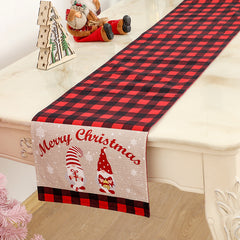 Christmas decorations Black and red checkered table flag decoration for Christmas, dwarf, faceless elderly, table mat, Nordic napkins