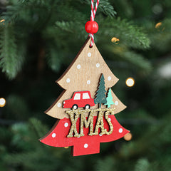 Christmas Pendant Wooden Star Pentagram Love Christmas Decoration Colorful Christmas Tree Decoration Atmosphere Arrangement