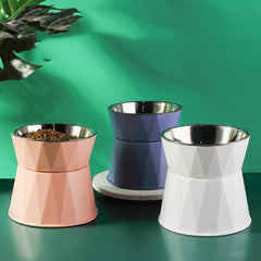 Large Capacity Cat Bowl Tall Stainless Steel Dog