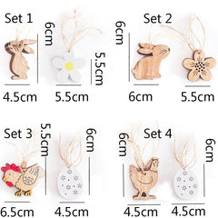Easter Wooden Decorative Pendant Decorations