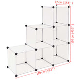 vidaXL Storage Cube Organizer with 6 Compartments White
