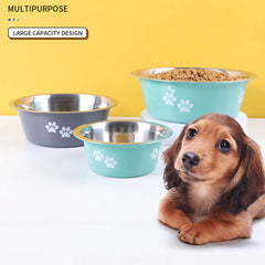 New Stainless Steel Printing Dog Cat Bowl