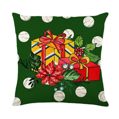 Christmas Pillow Cover Linen Printed Christmas Gift Home Sofa Cushion Cover Pillow