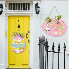 Home Easter Wooden Decorative Hanging Tag With Lights