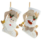 New Christmas gold hot stamping socks candy bag pendant gift bag Christmas socks gift bag