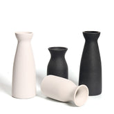 White black ceramic vase
